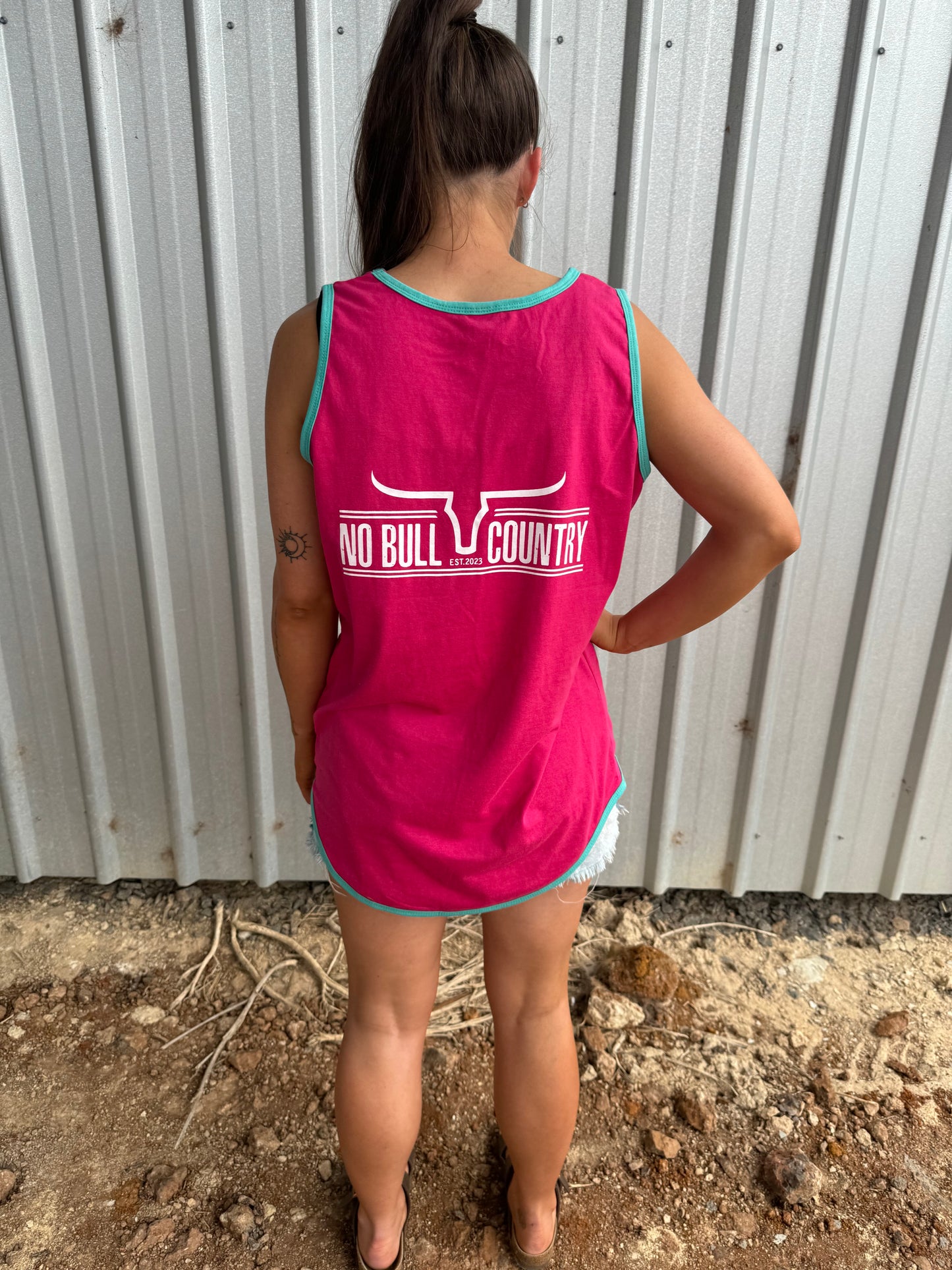 NBC Pink/Aqua Shearing Singlet