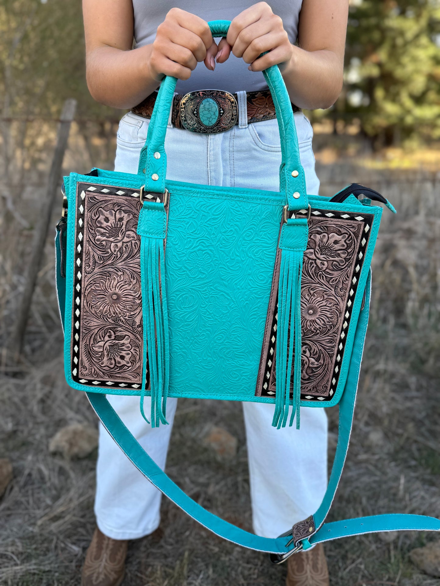 Ainsley Aqua Tote Bag