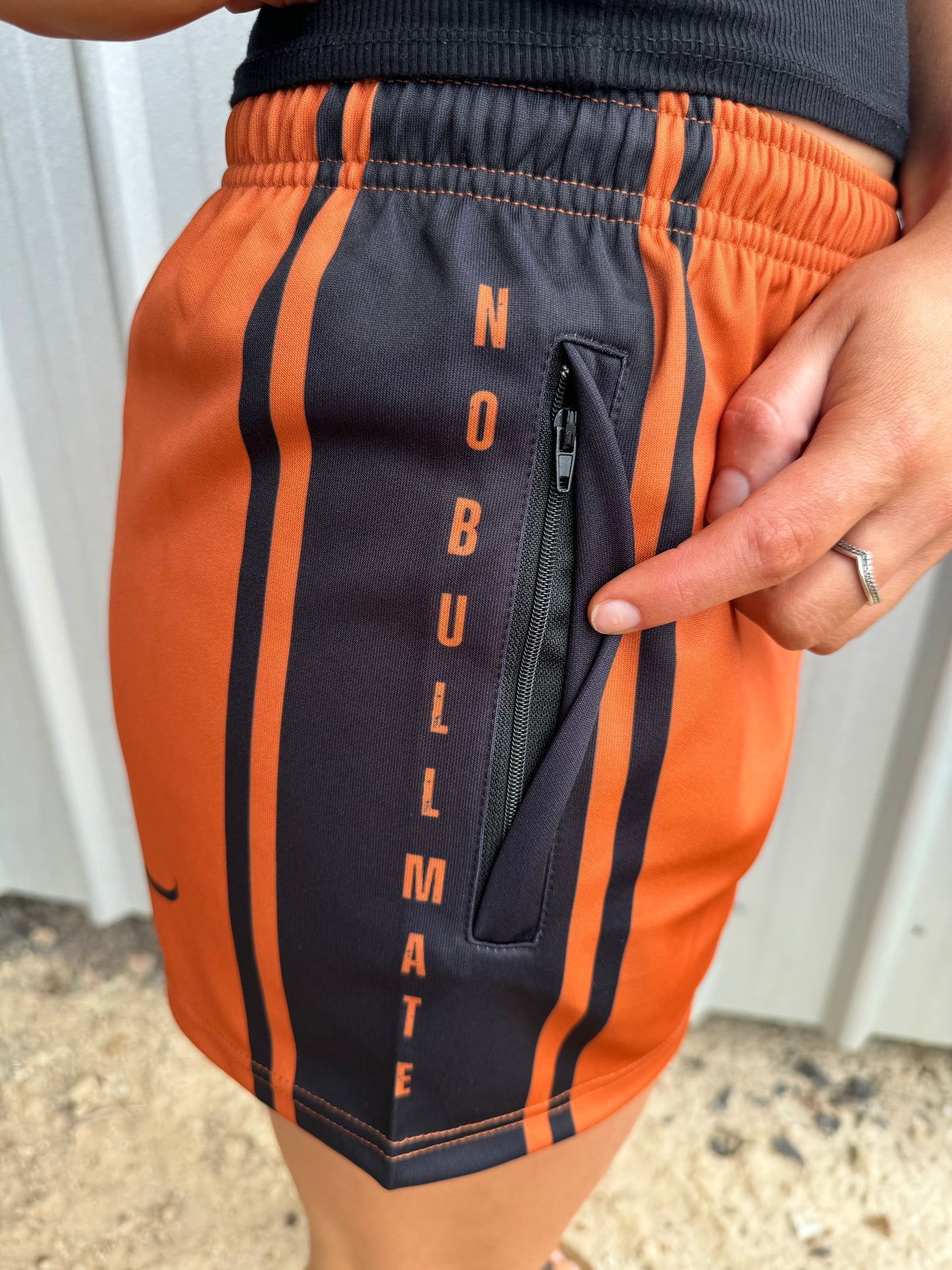 Moolort Footy Shorts Burnt Orange/Black