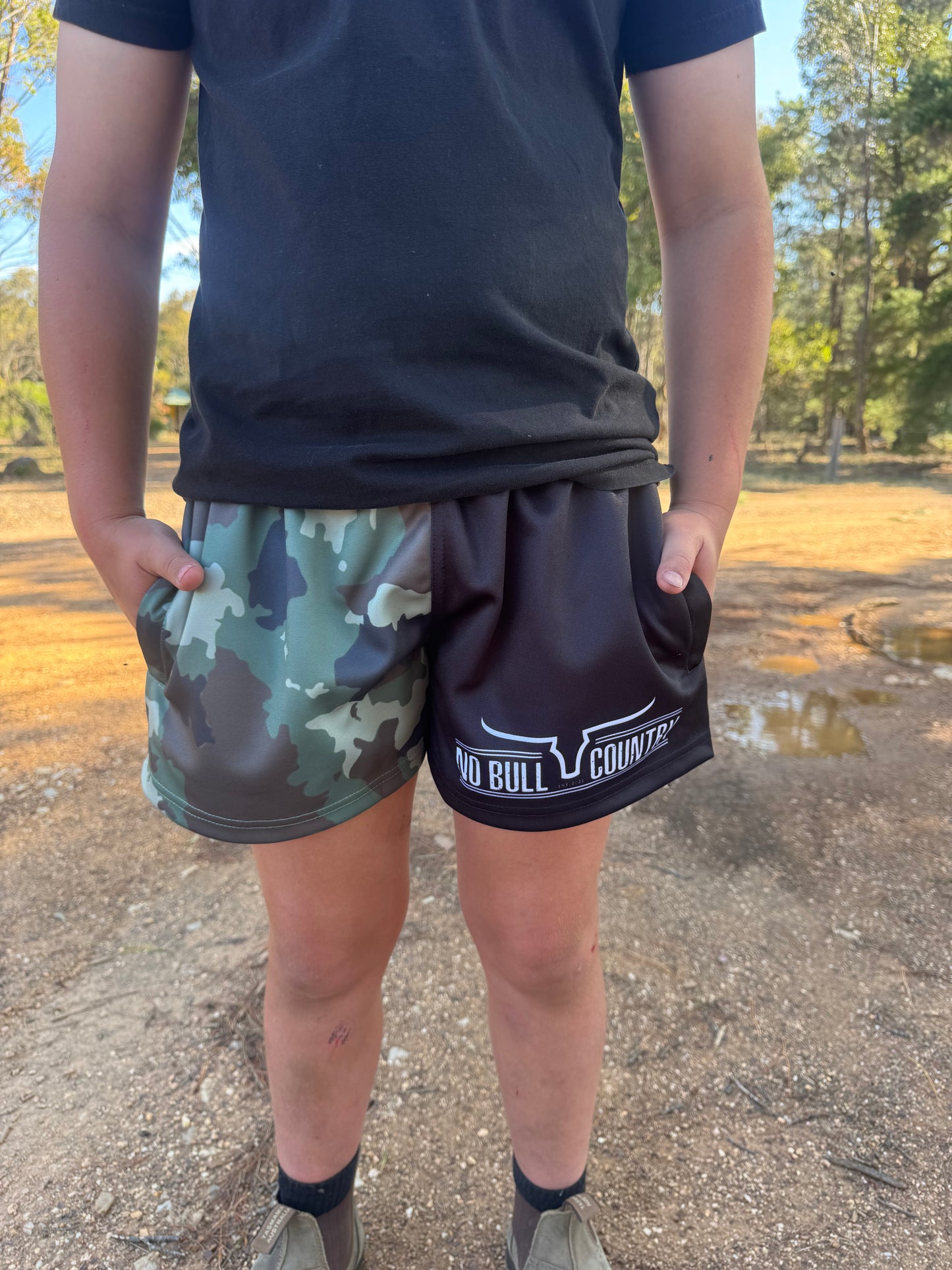 Camo/Black Footy Shorts