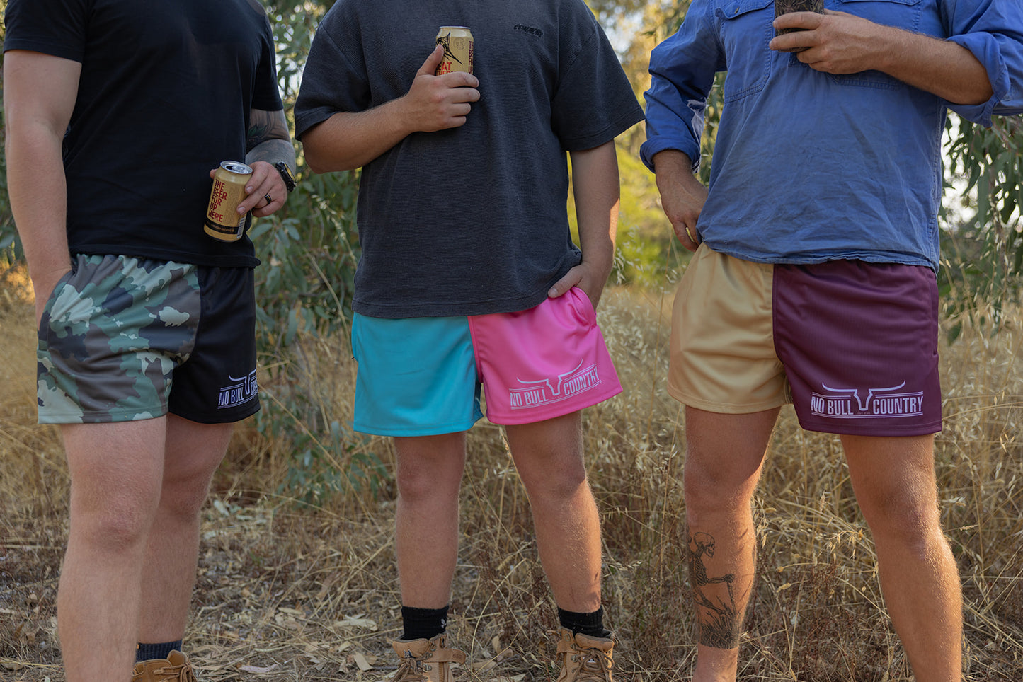 Maroon/Sand Footy Shorts
