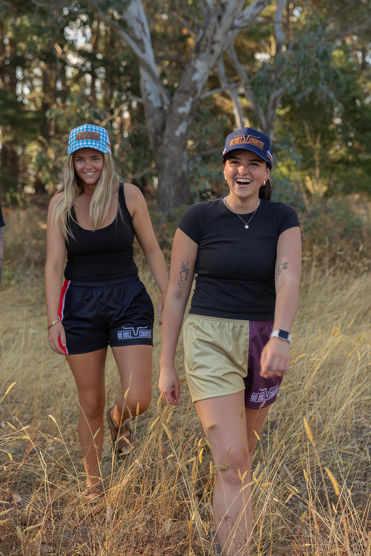 Maroon/Sand Footy Shorts