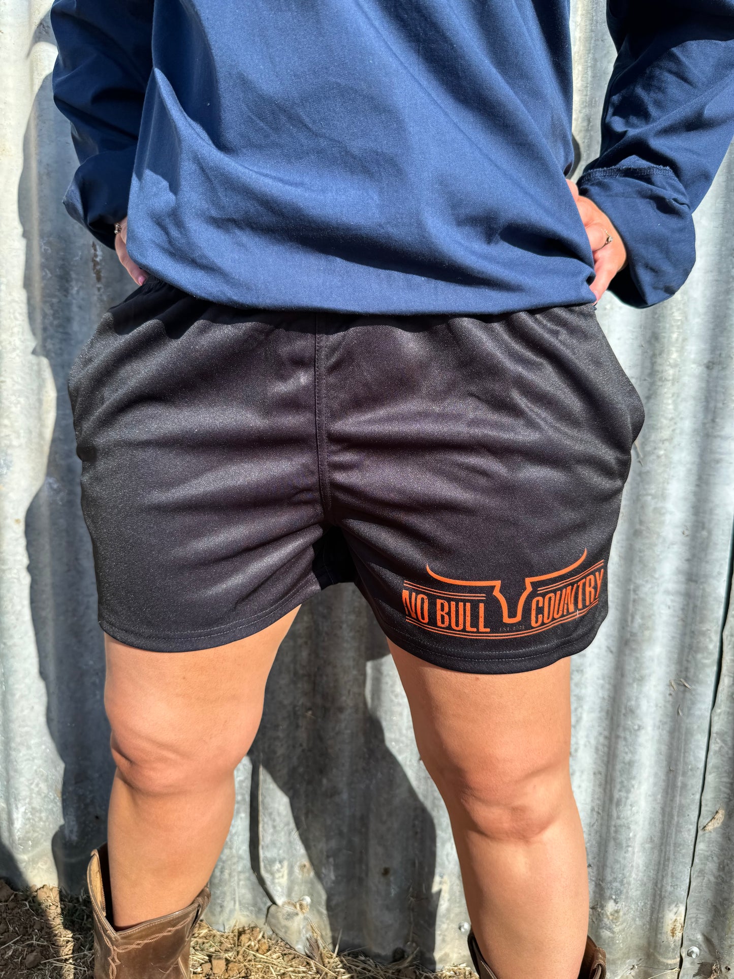 Moolort Footy Shorts Black/Orange