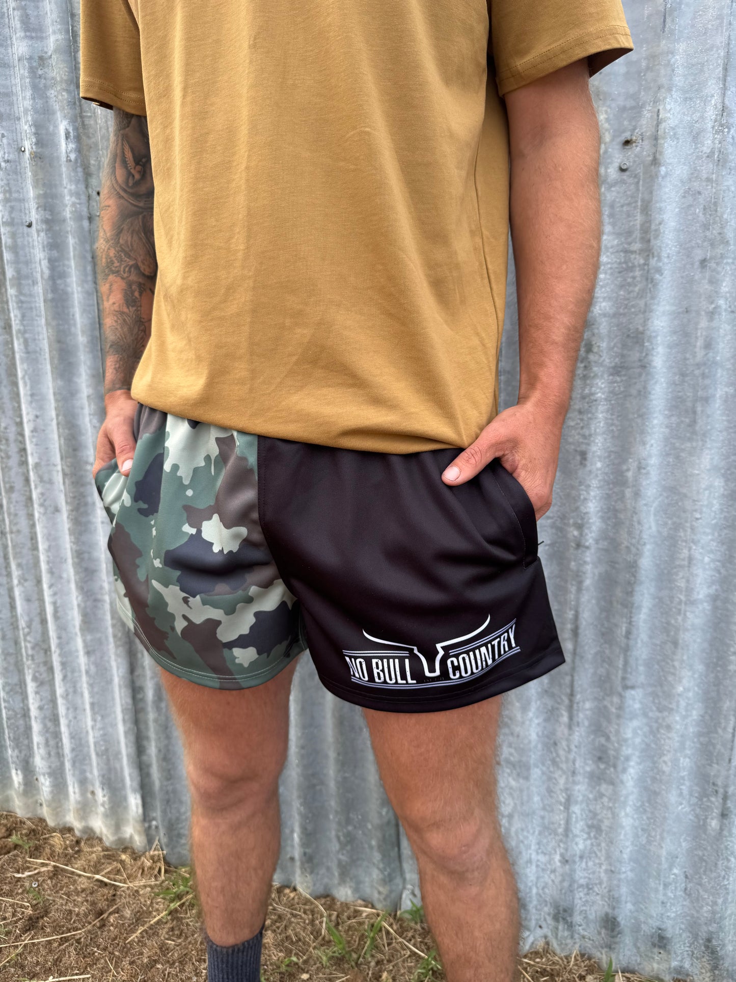 Camo/Black Footy Shorts