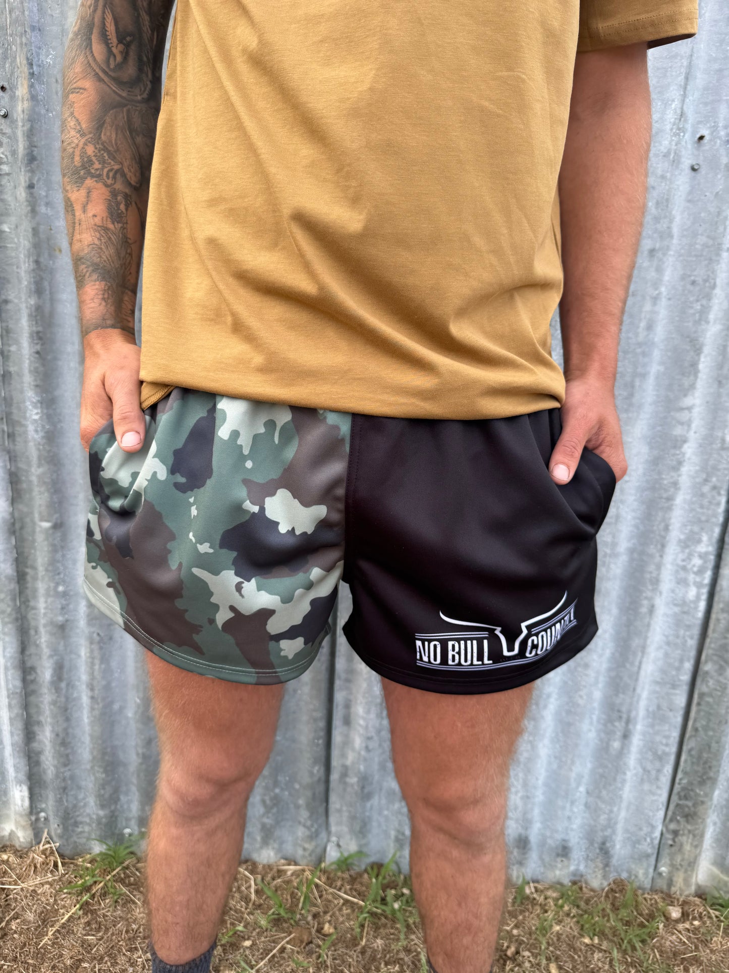 Camo/Black Footy Shorts