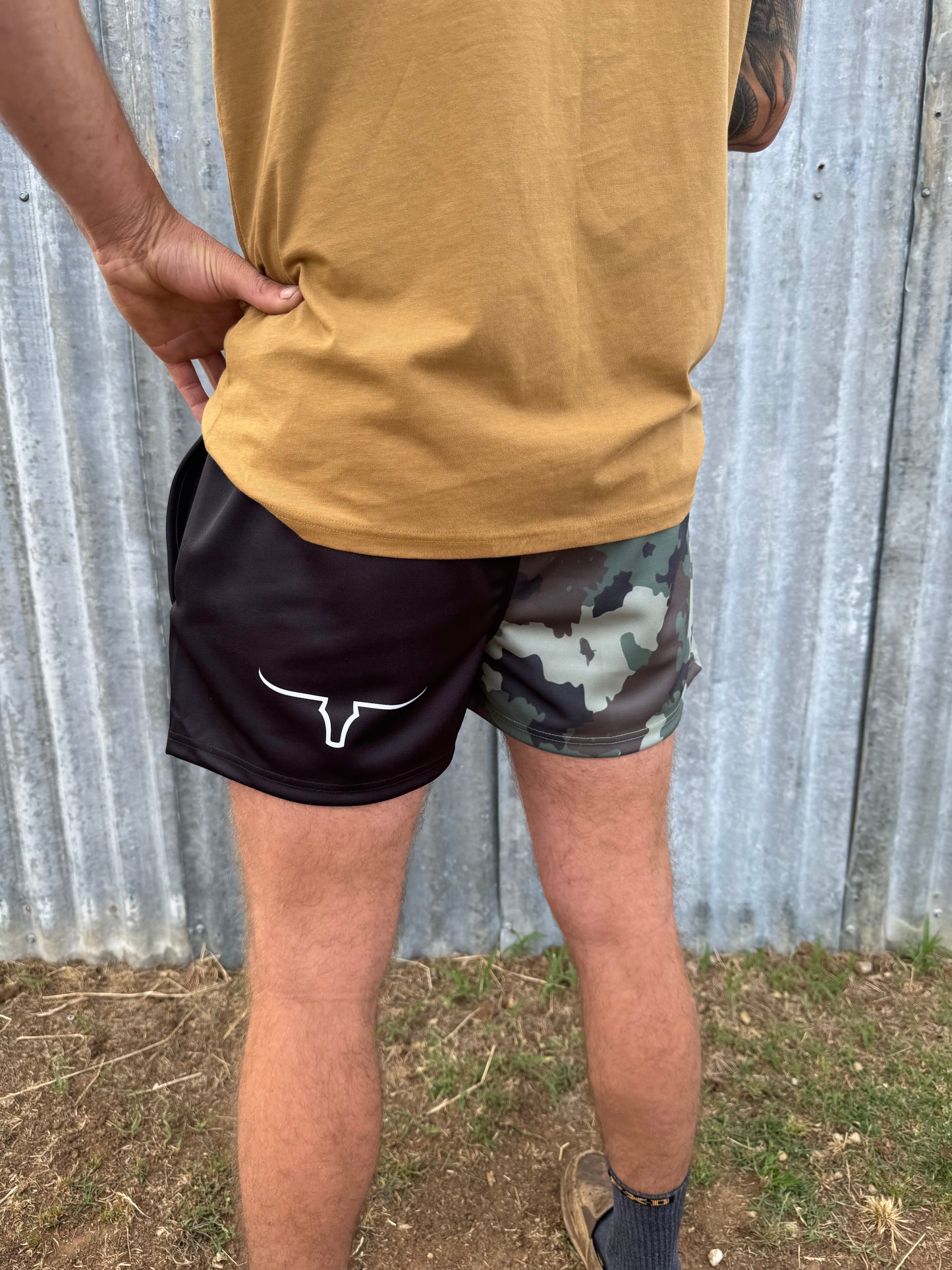 Camo/Black Footy Shorts