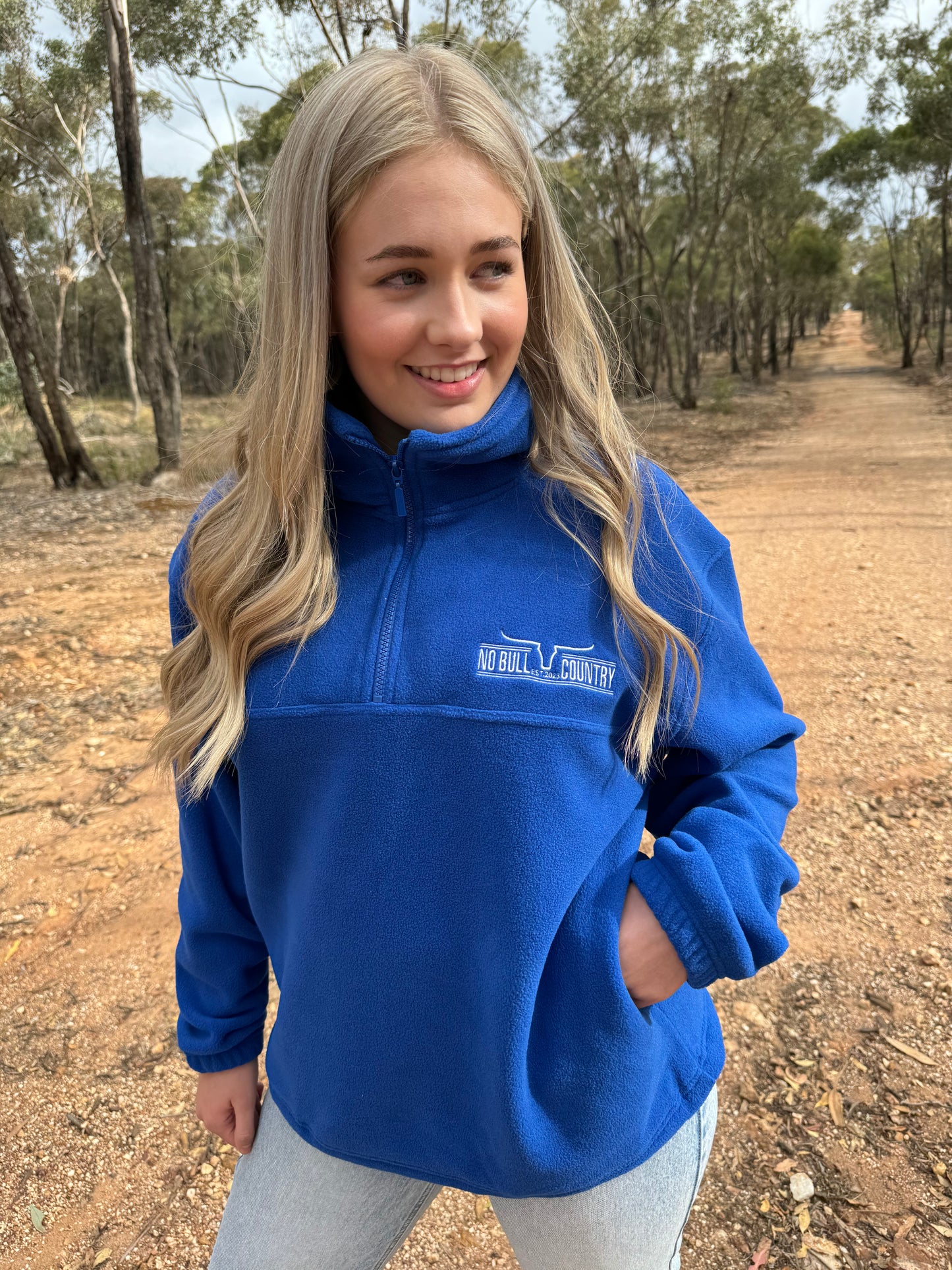 Pyrenees Fleece 1/2 Zip Jumper Blue