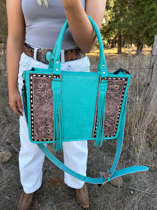 Ainsley Aqua Tote Bag