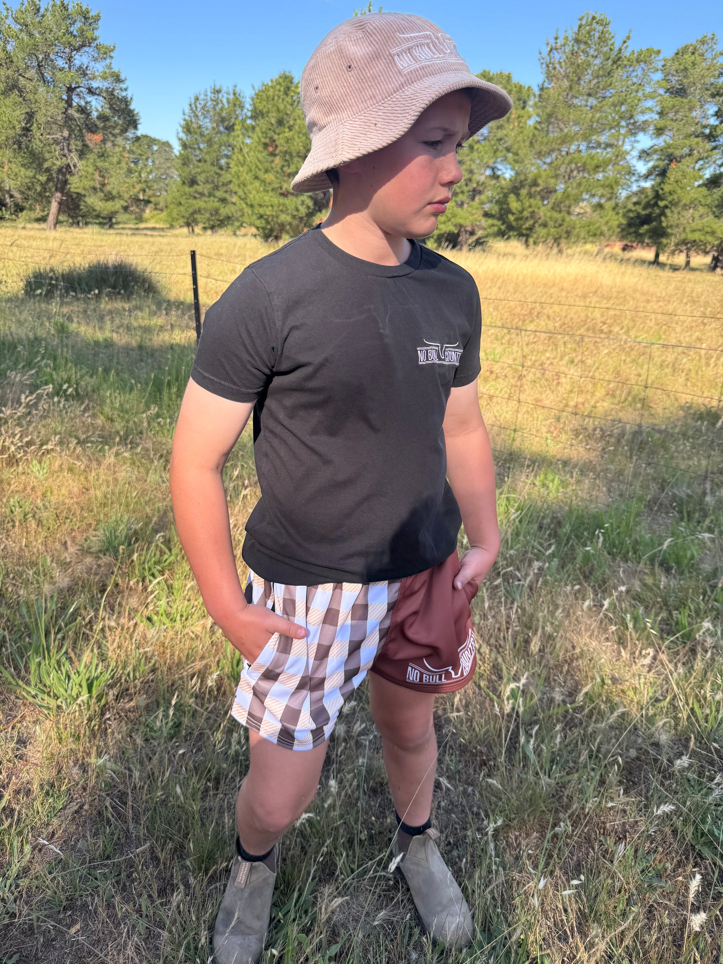 The Bailey Brown & Gingham Check Footy Shorts