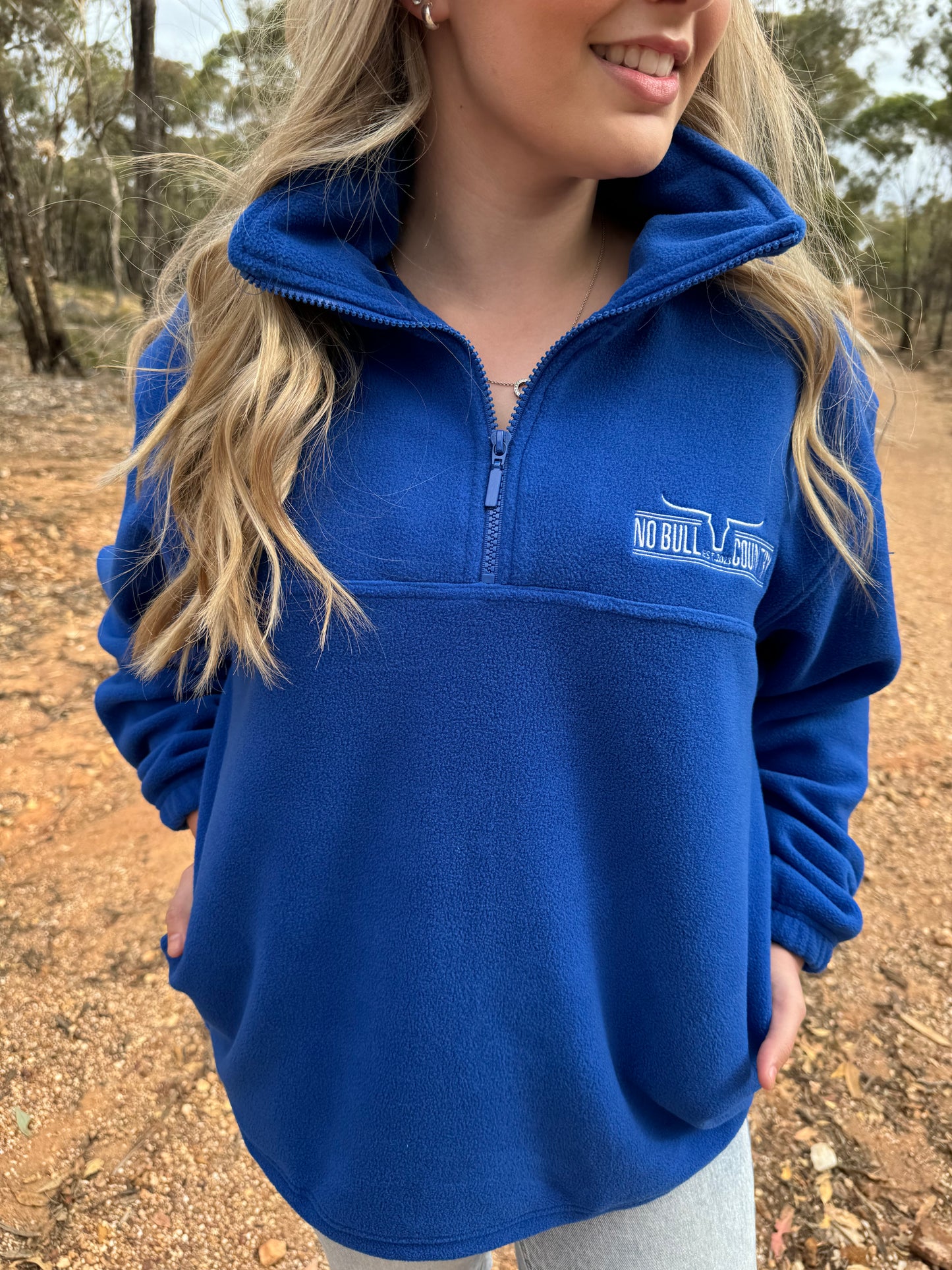 Pyrenees Fleece 1/2 Zip Jumper Blue