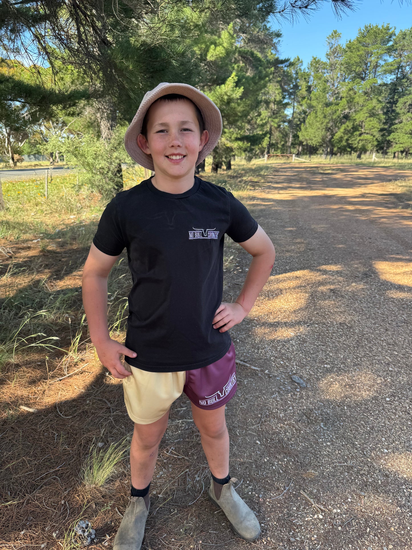 Maroon/Sand Footy Shorts