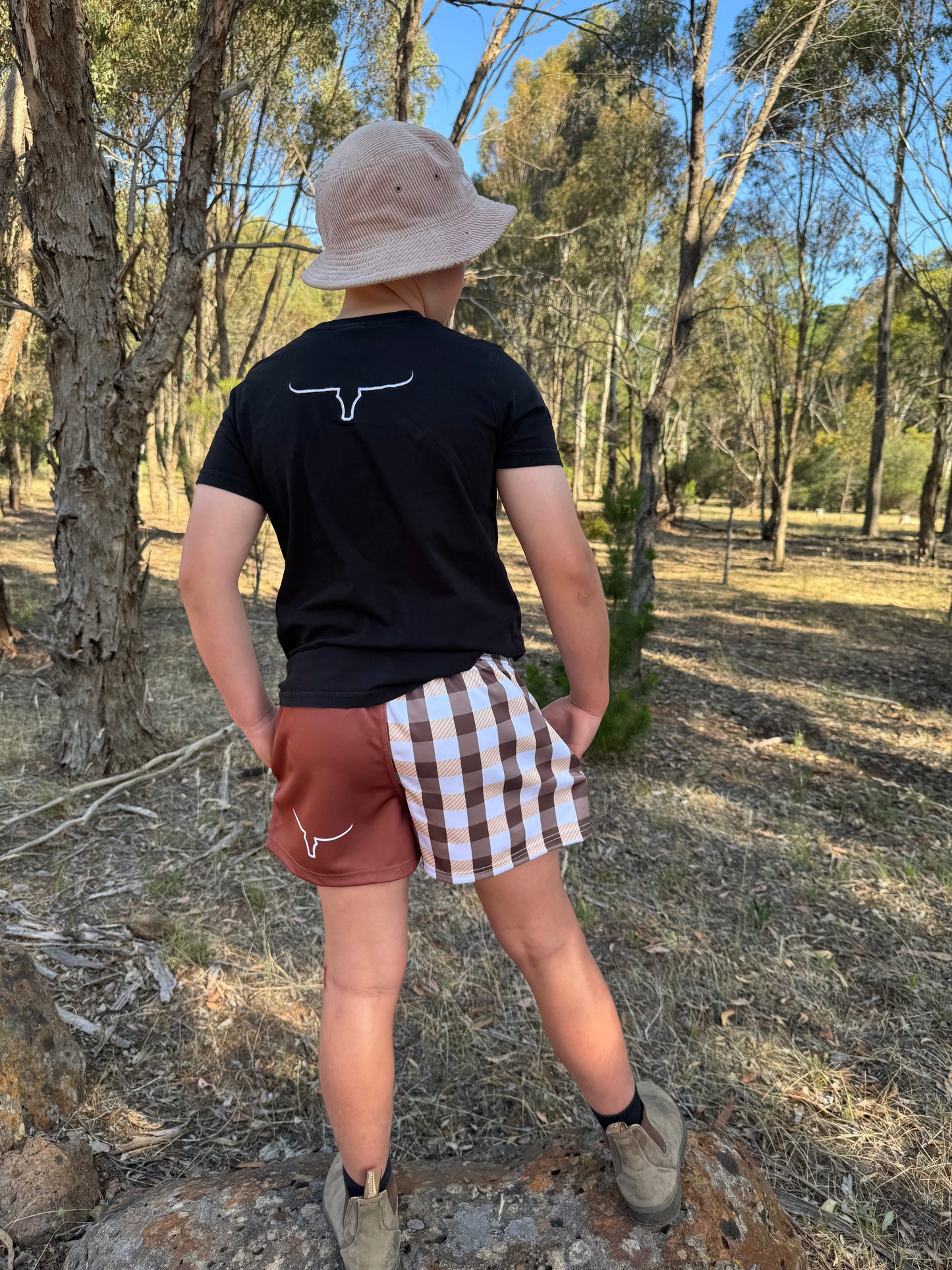 The Bailey Brown & Gingham Check Footy Shorts