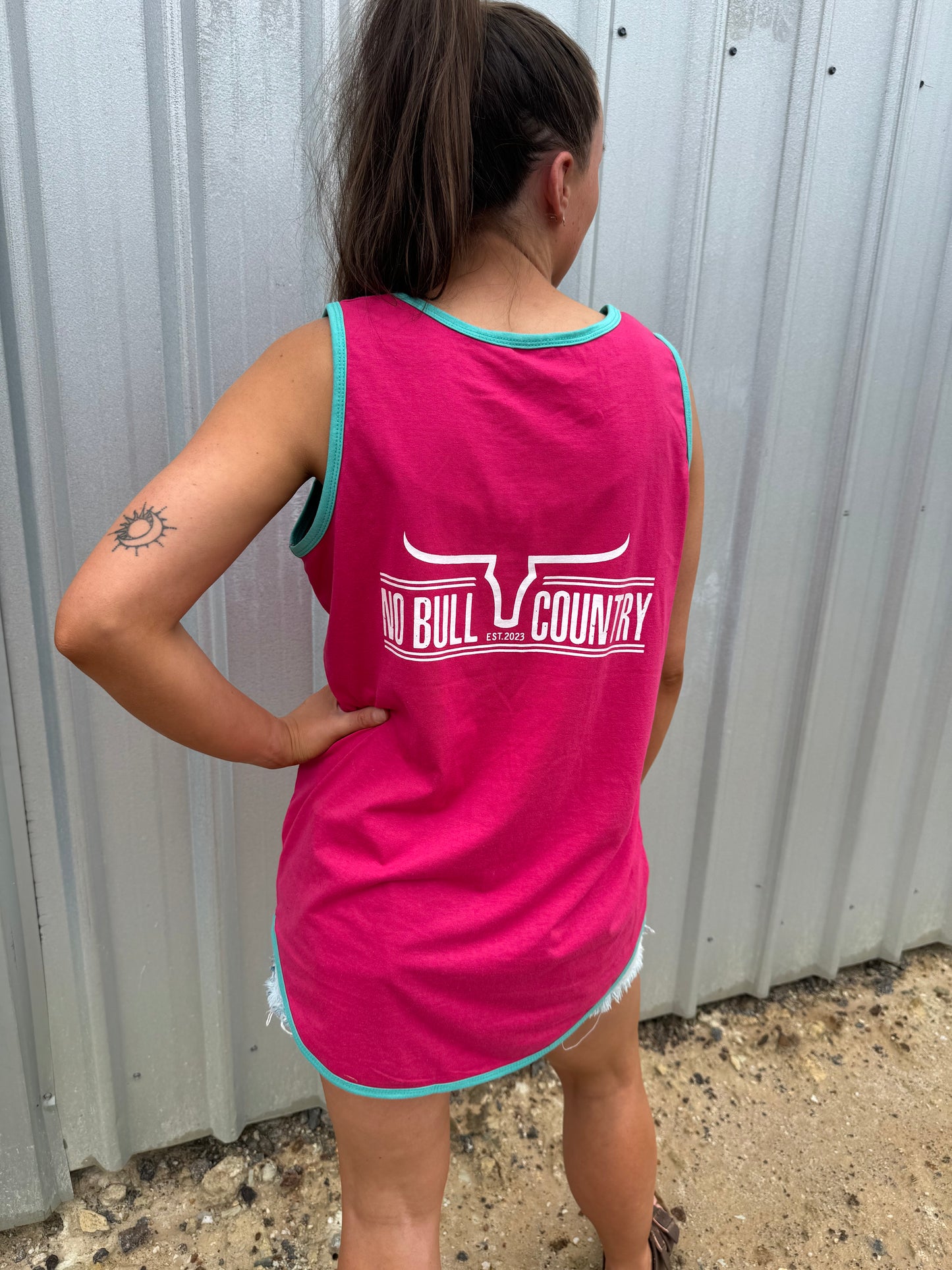 NBC Pink/Aqua Shearing Singlet