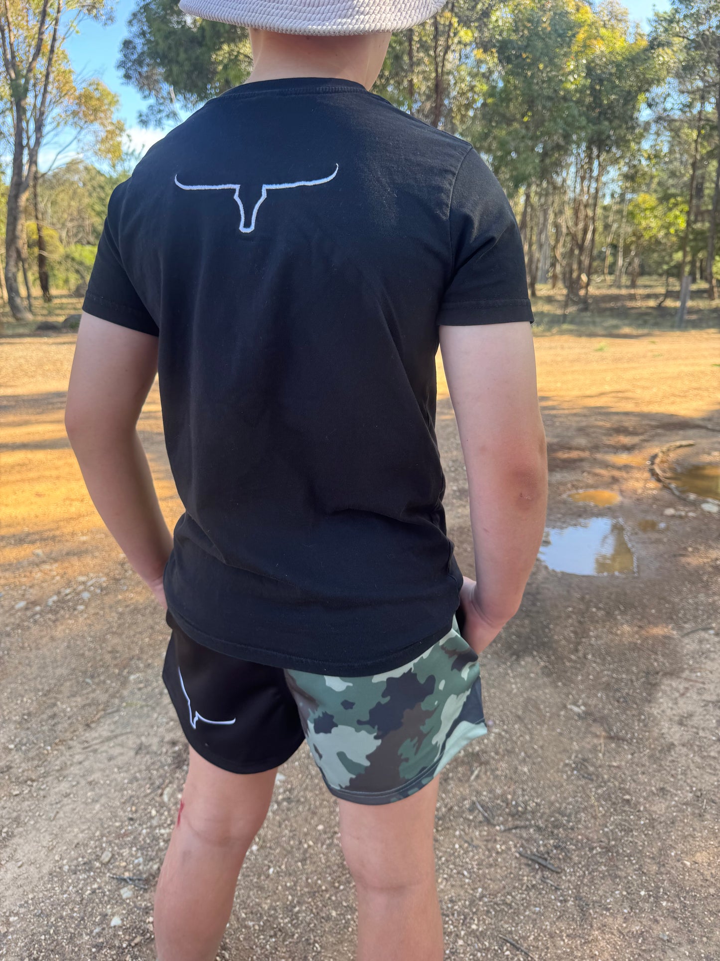 Camo/Black Footy Shorts