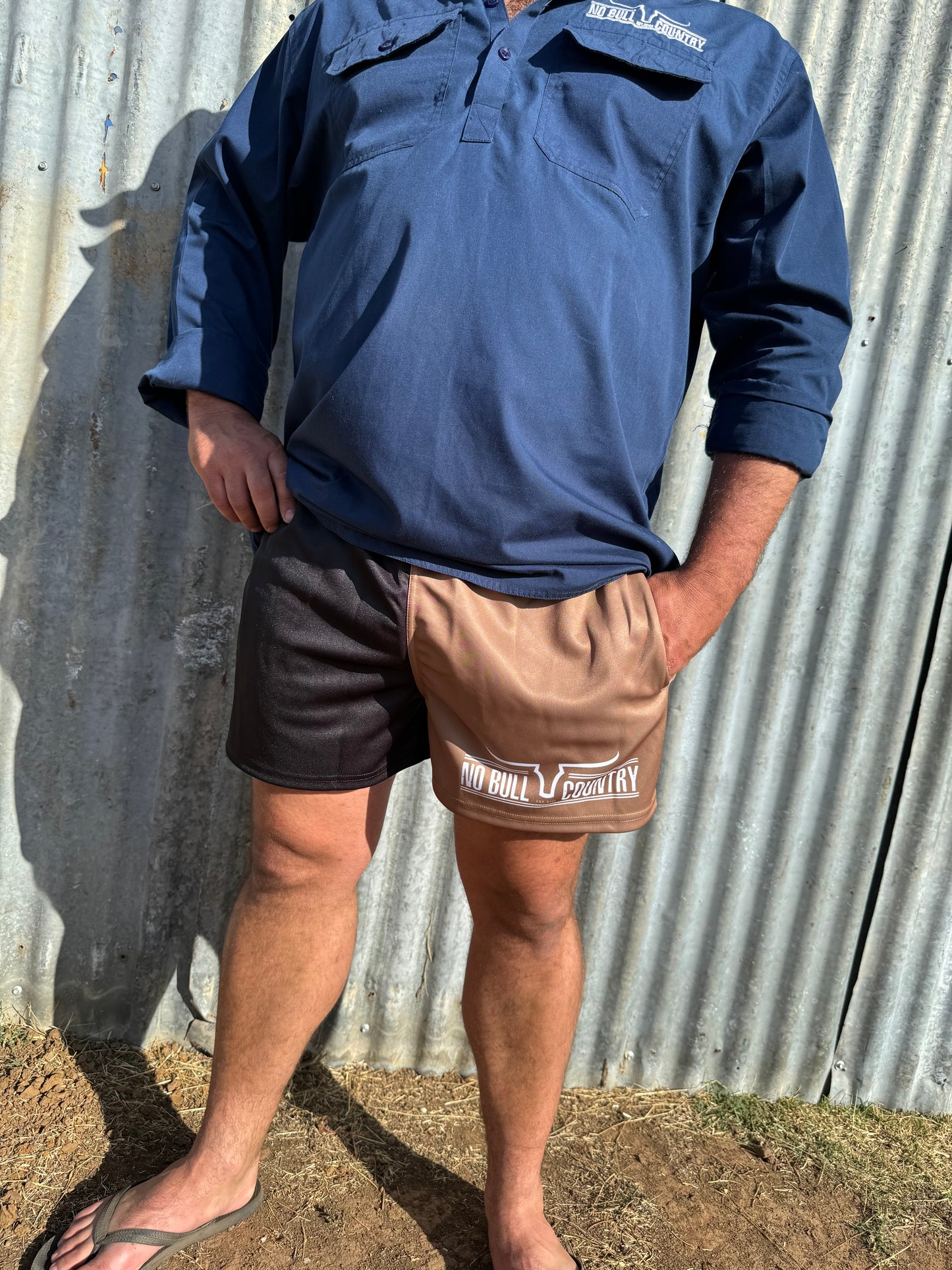 Moolort Footy Shorts Black/Tan