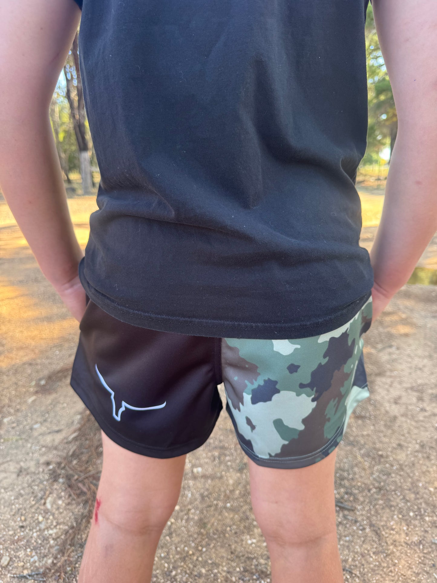 Camo/Black Footy Shorts