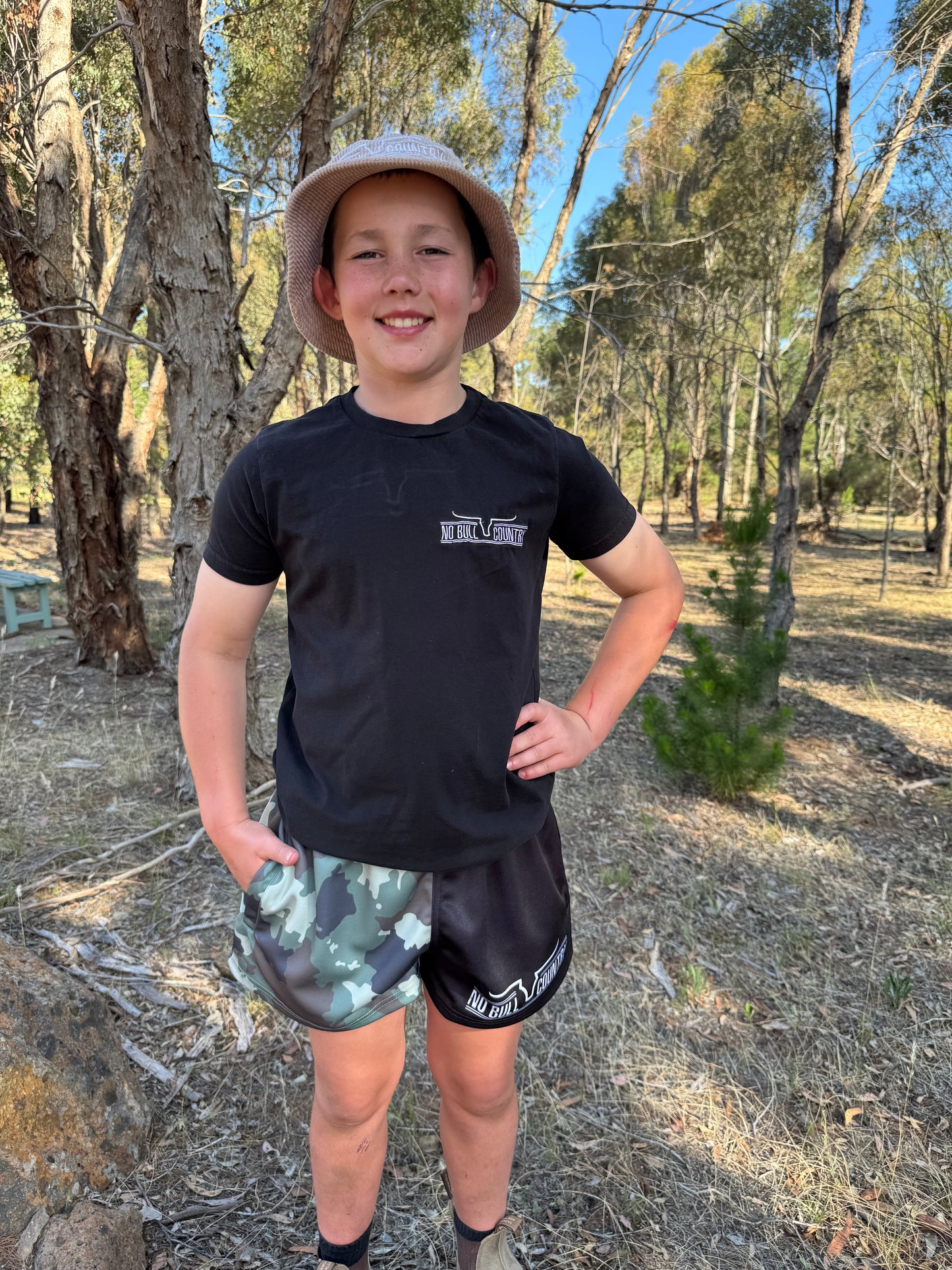 Camo/Black Footy Shorts