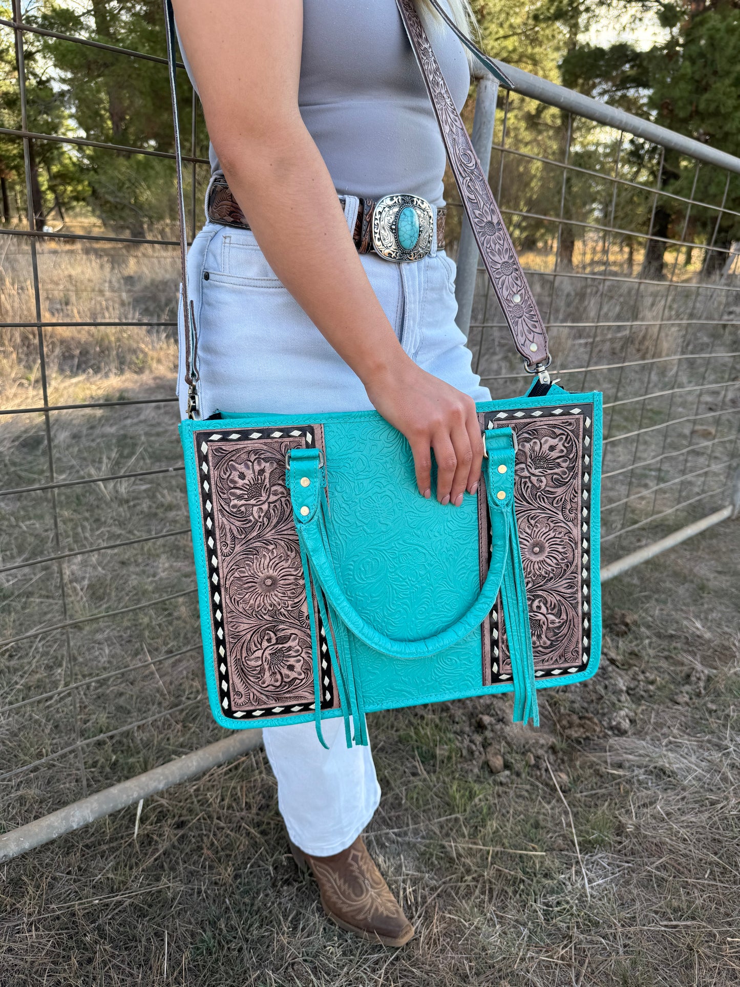 Ainsley Aqua Tote Bag