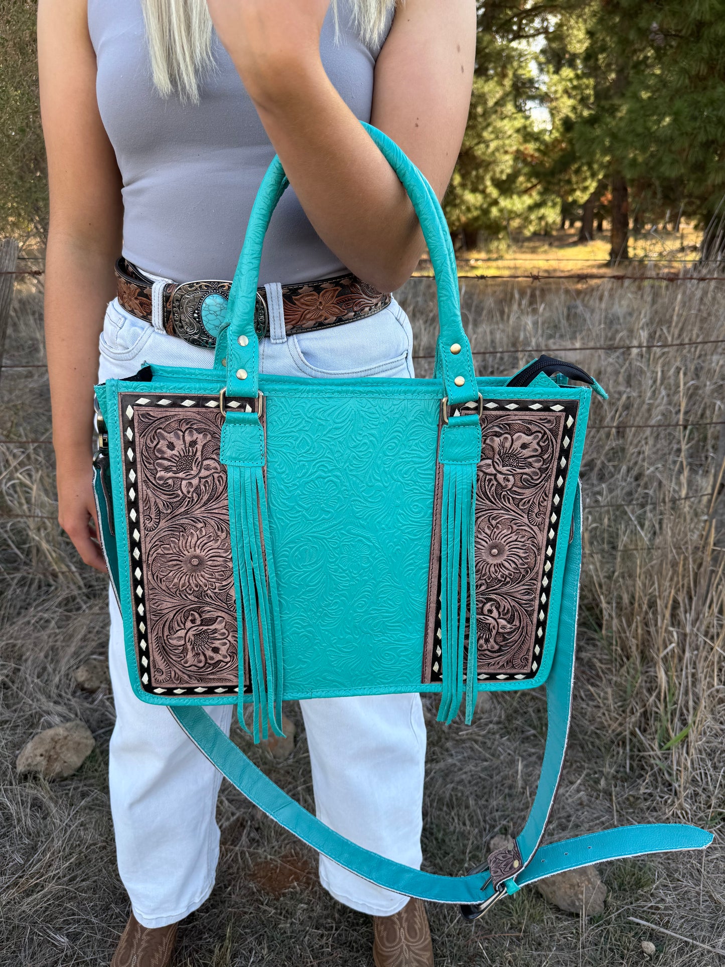 Ainsley Aqua Tote Bag