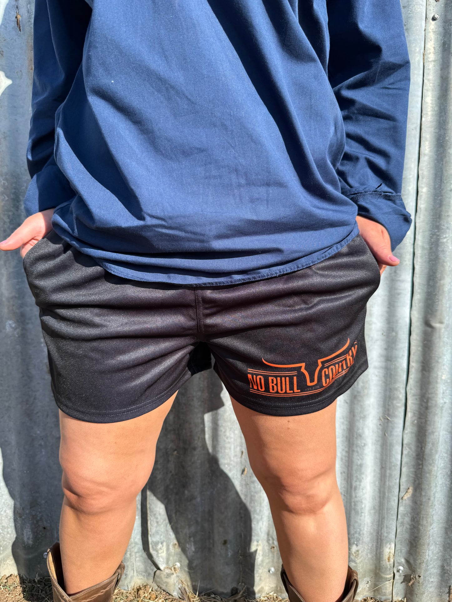 Moolort Footy Shorts Black/Orange