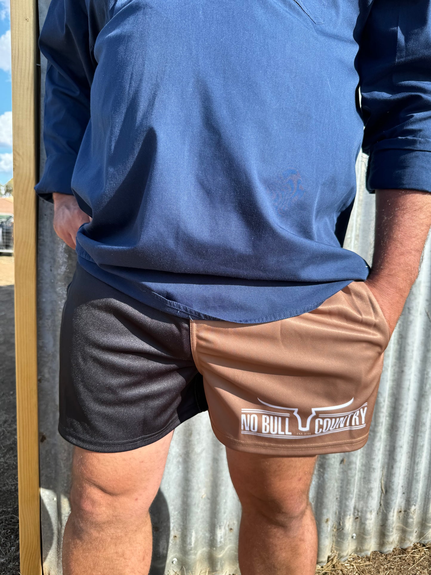 Moolort Footy Shorts Black/Tan