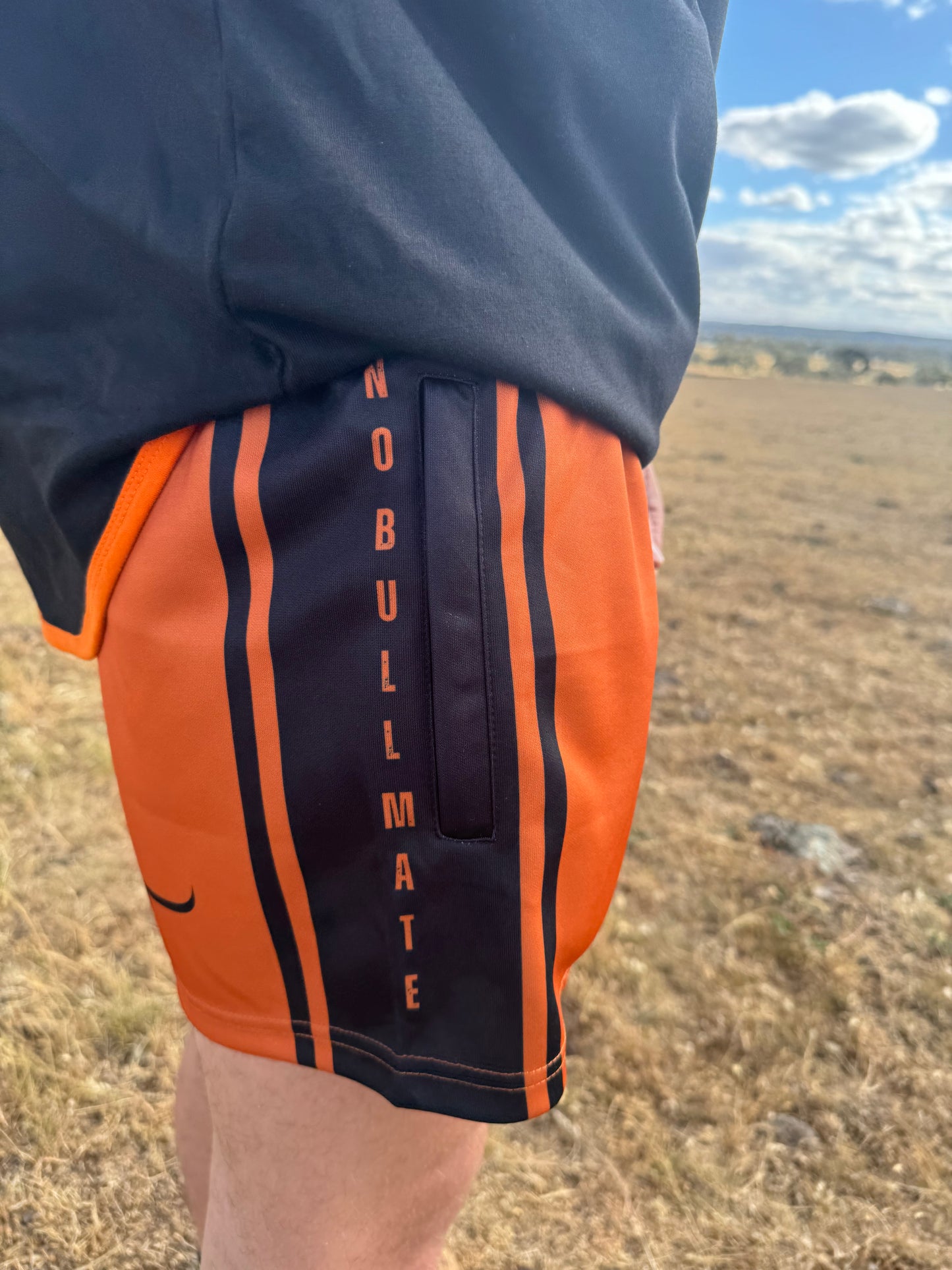 Moolort Footy Shorts Burnt Orange/Black