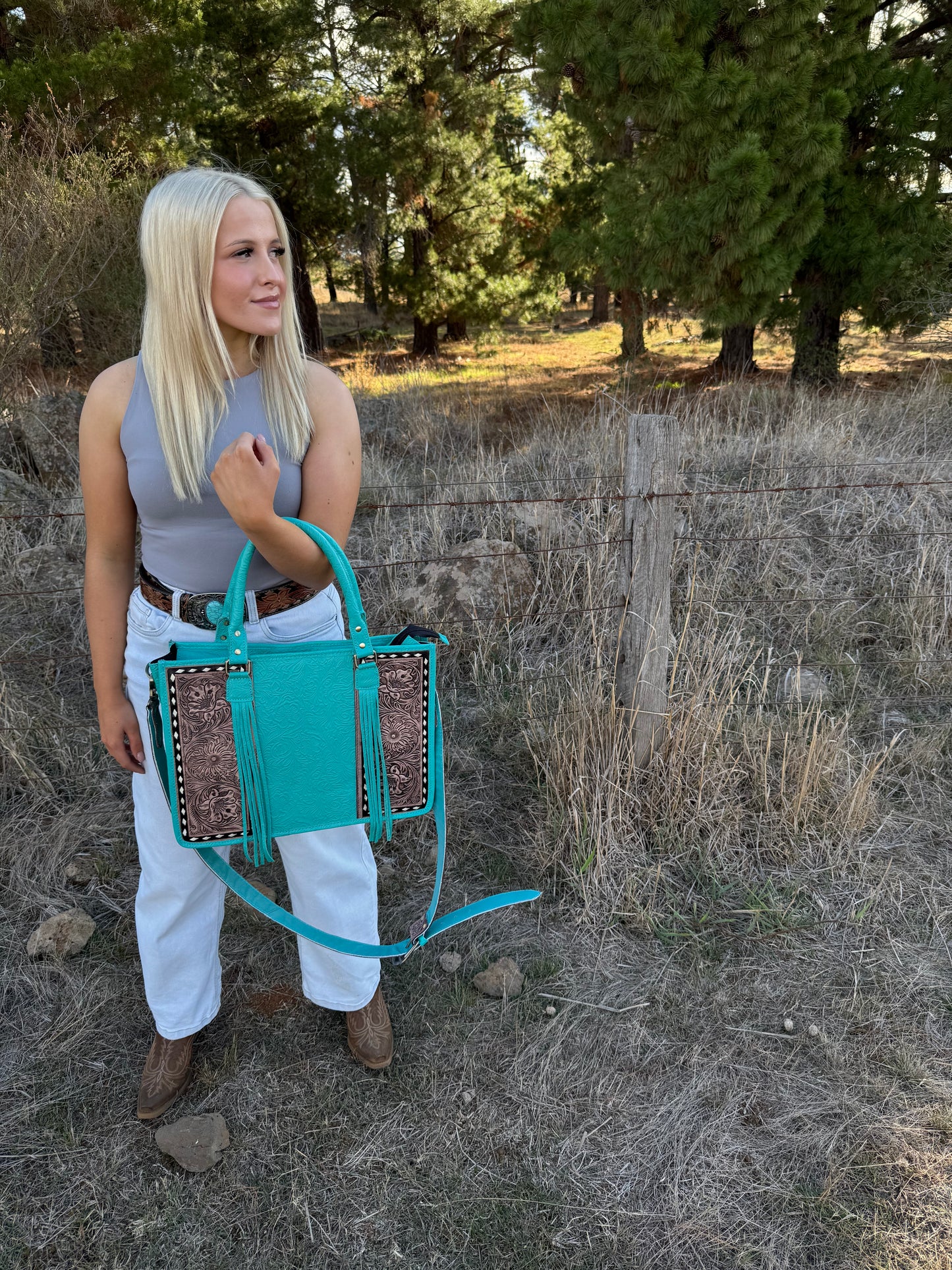 Ainsley Aqua Tote Bag