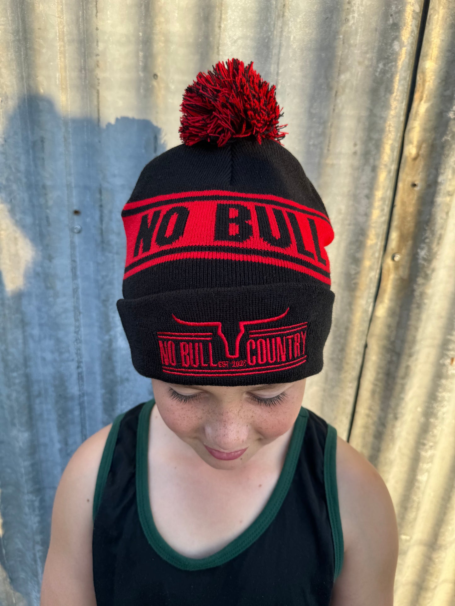 Bundy Carisbrook Red & Black Beanie