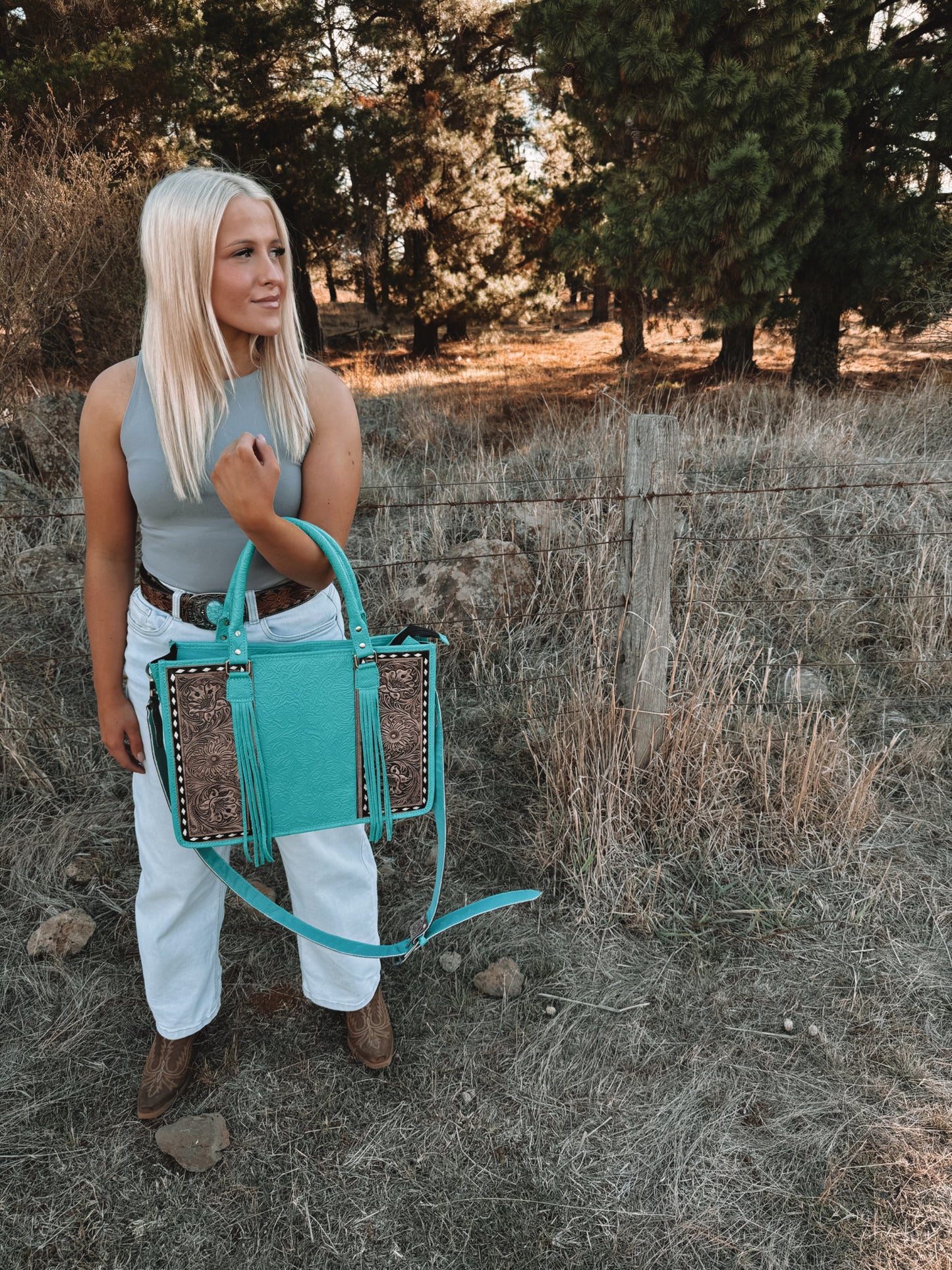 Ainsley Aqua Tote Bag