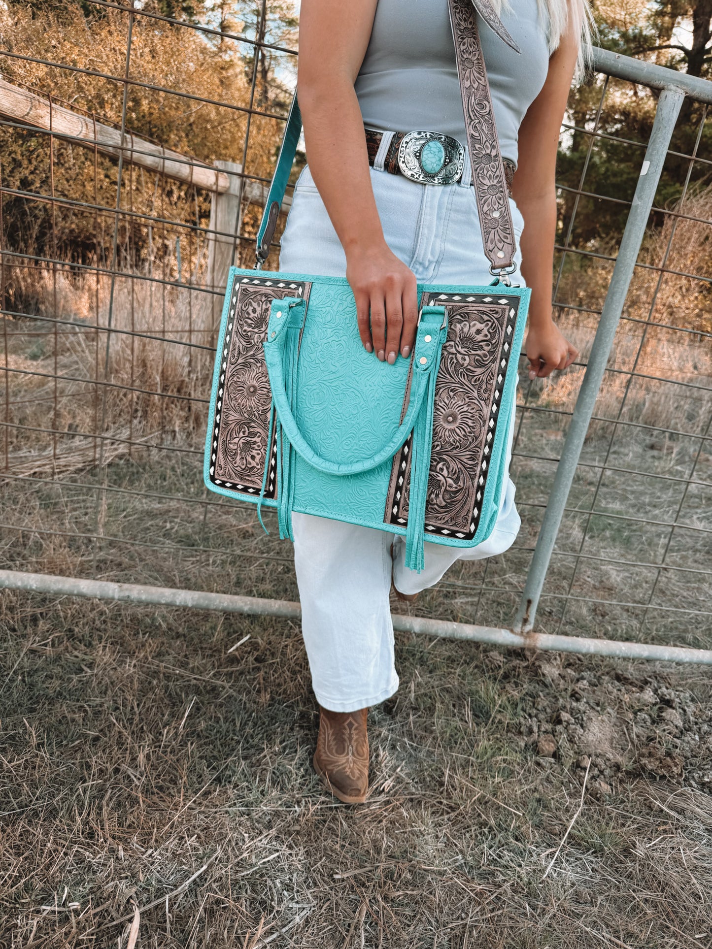 Ainsley Aqua Tote Bag