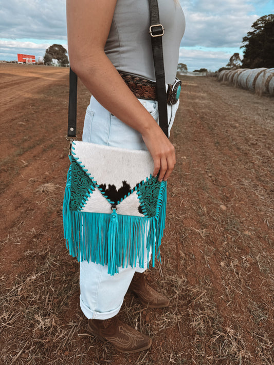 Tully Cowhide Bag White/Black