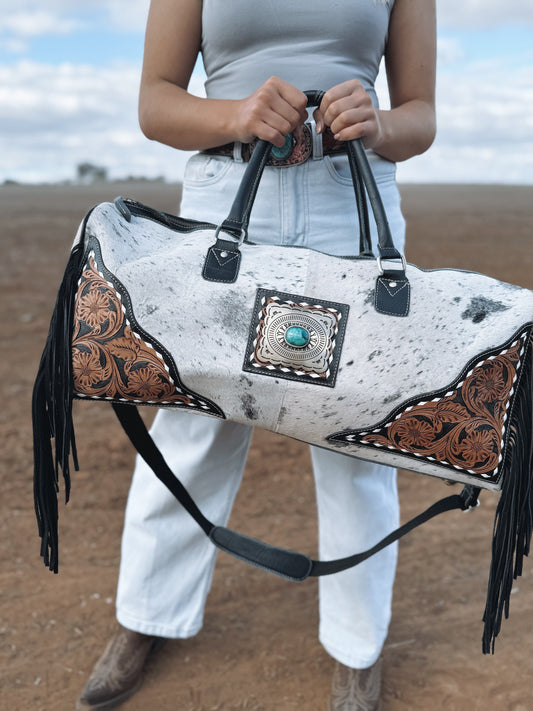 Gia Luggage Bag White/Speckle Black