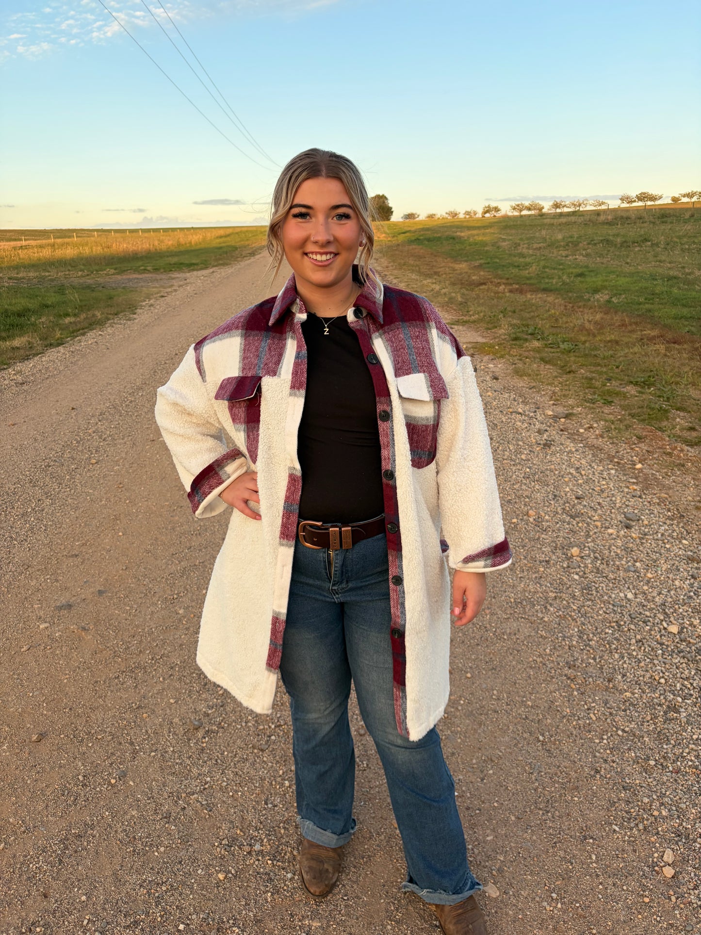 Ella Long Shacket Wine