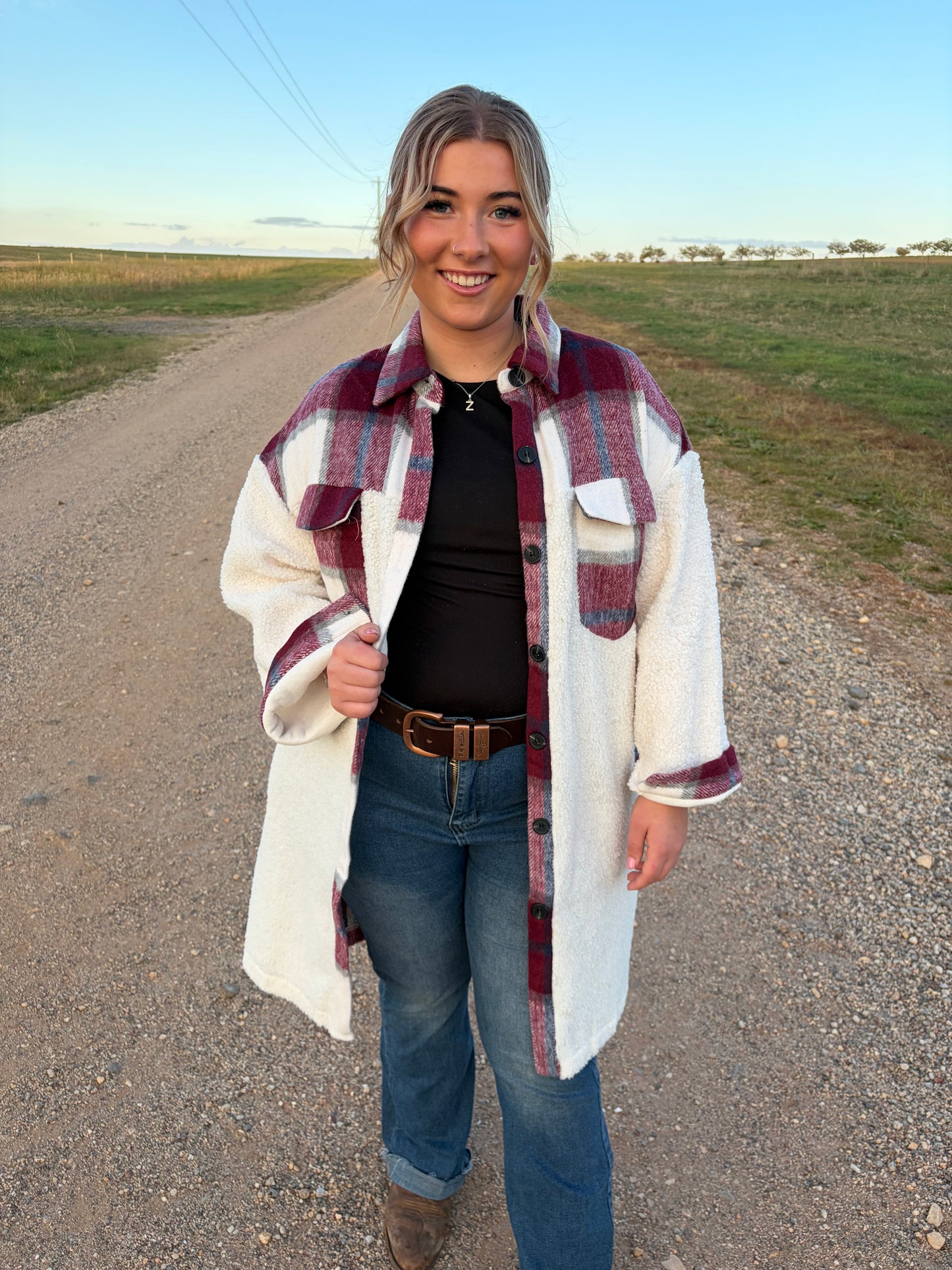 Ella Long Shacket Wine
