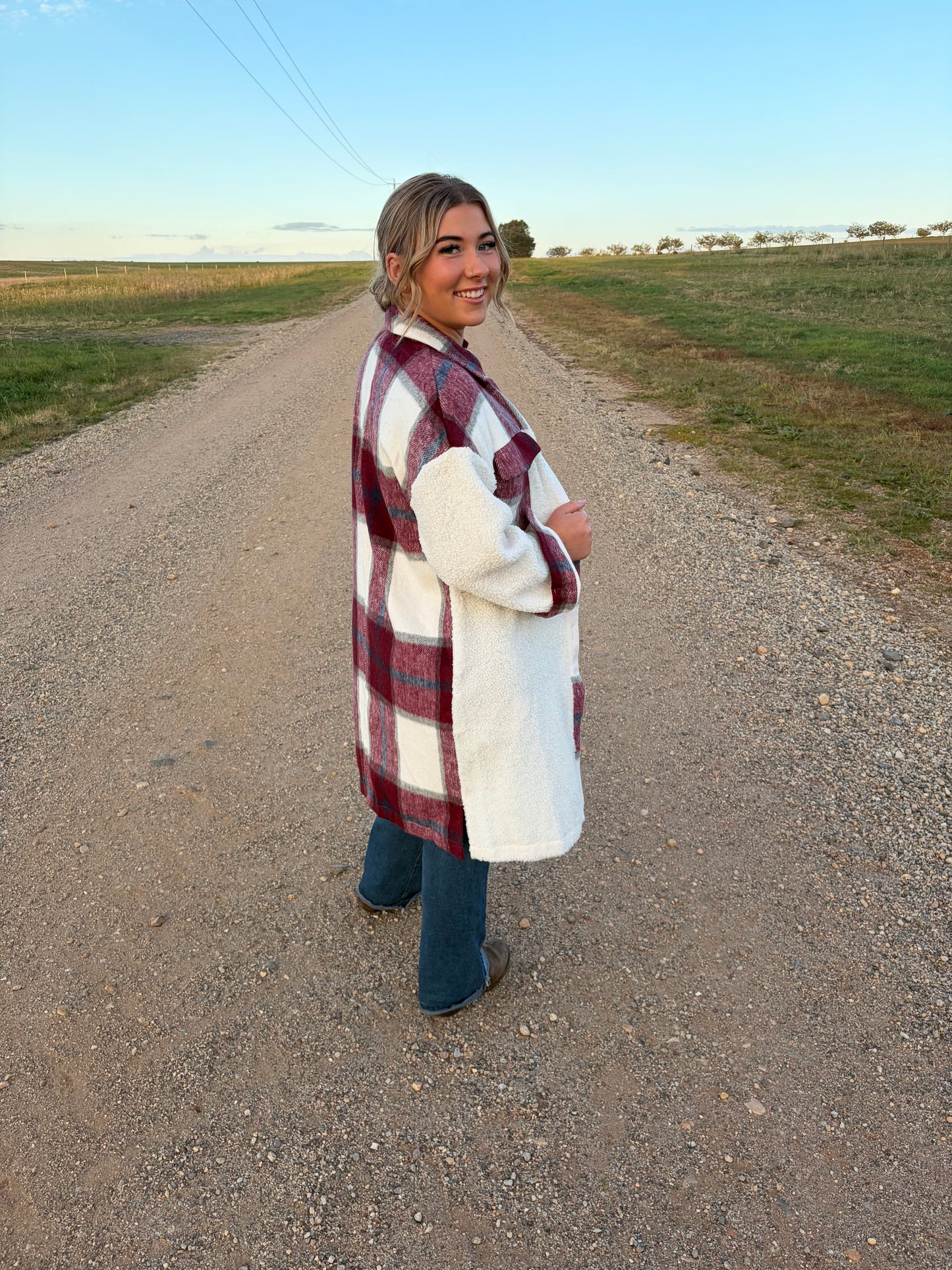 Ella Long Shacket Wine