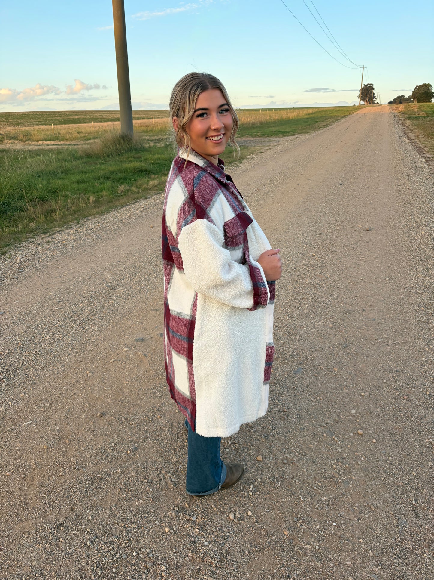 Ella Long Shacket Wine