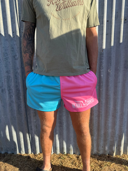 Moolort Footy Shorts Aqua/Pink