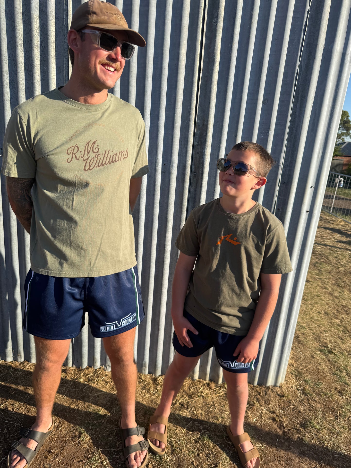 Moolort Footy Shorts Navy Striped