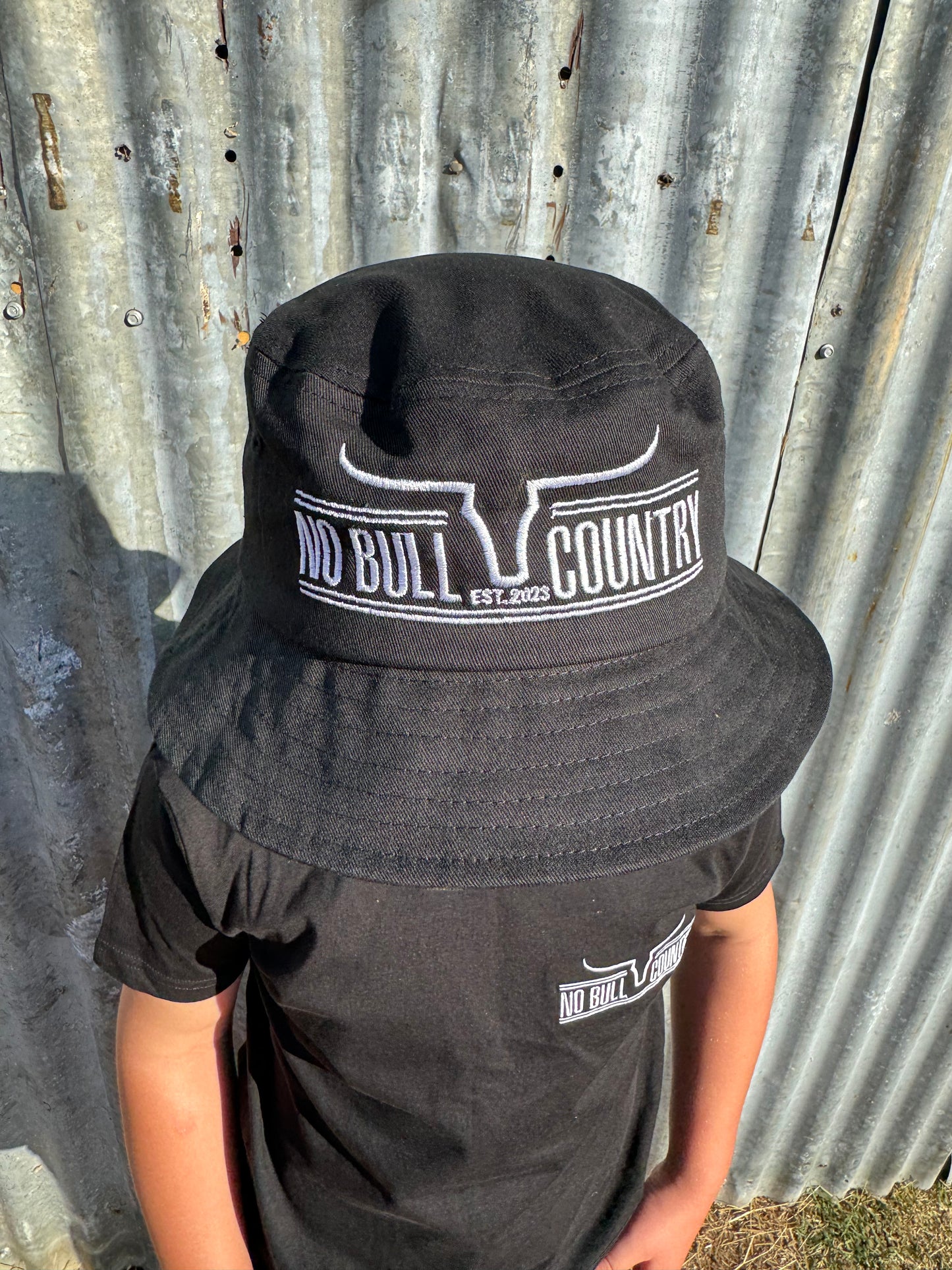 Kids Black Bucket Hat