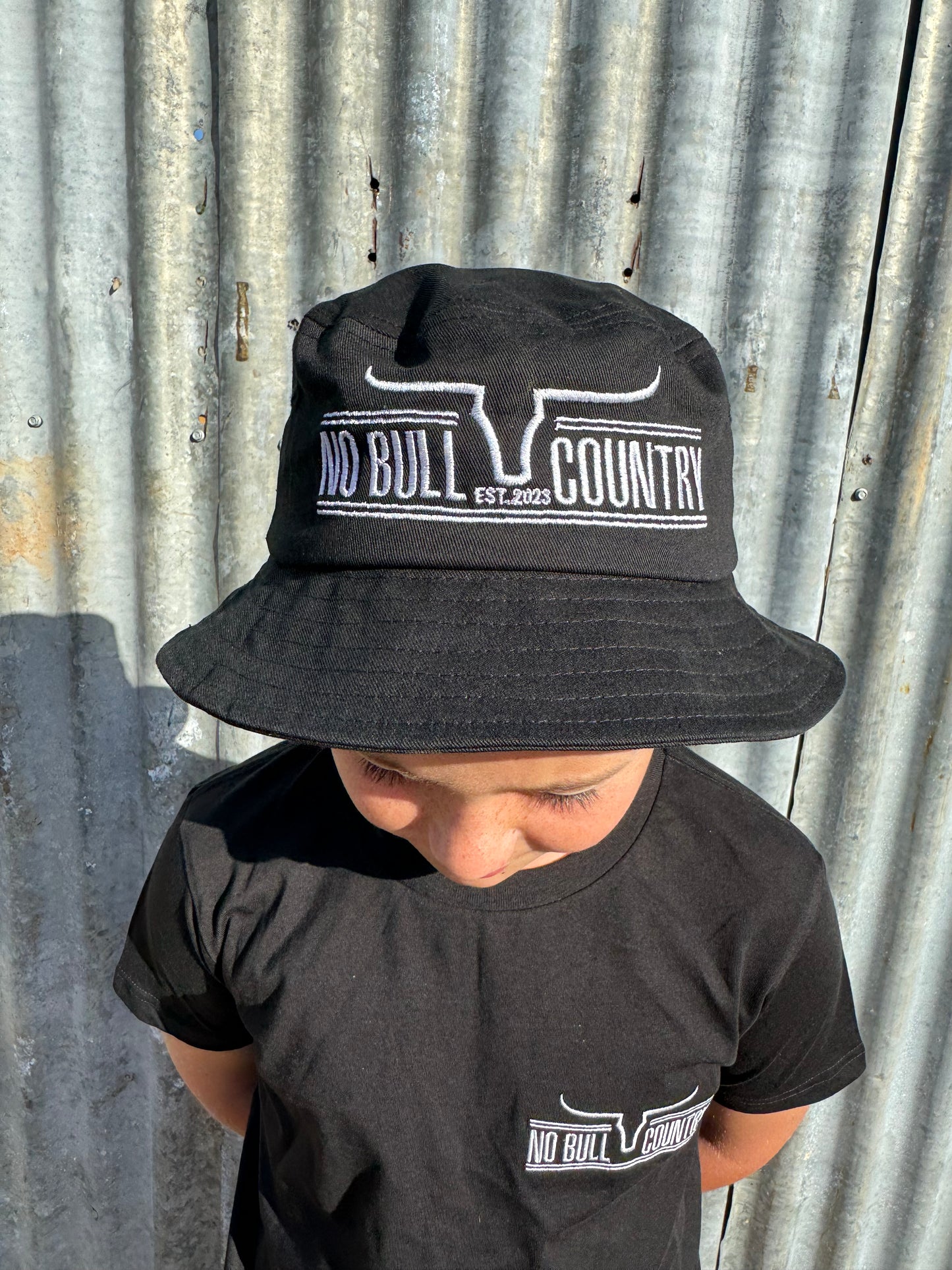 Kids Black Bucket Hat