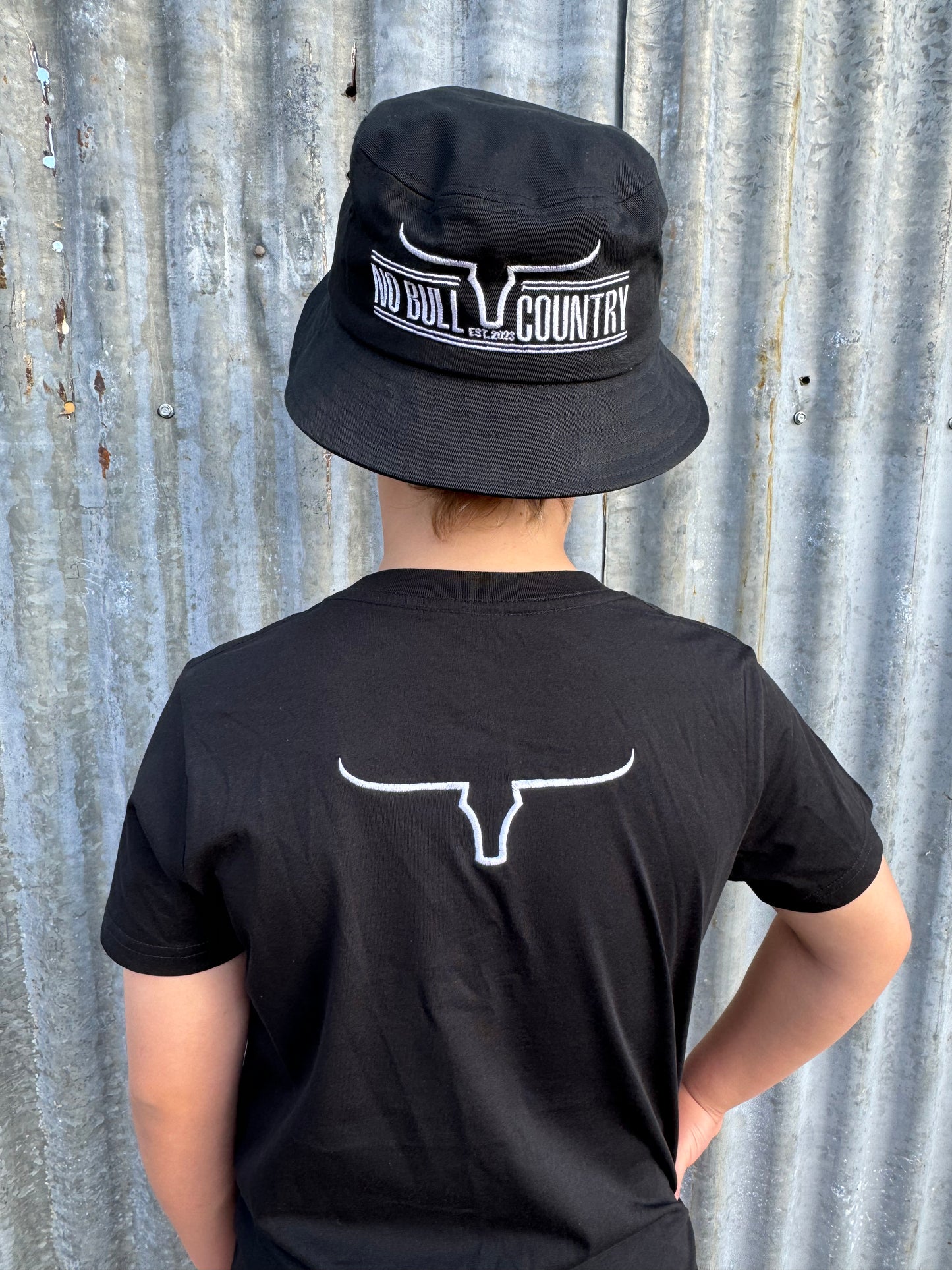 Kids Black Bucket Hat