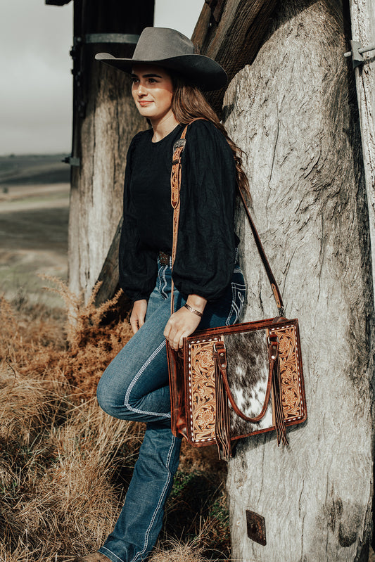 Dallas Tote Bag Cowhide & Leather