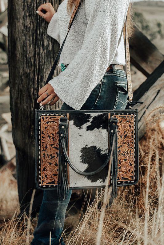 Eva Cowhide Tote Bag