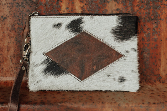 Stevie Cowhide Leather Medium Clutch - Style 178