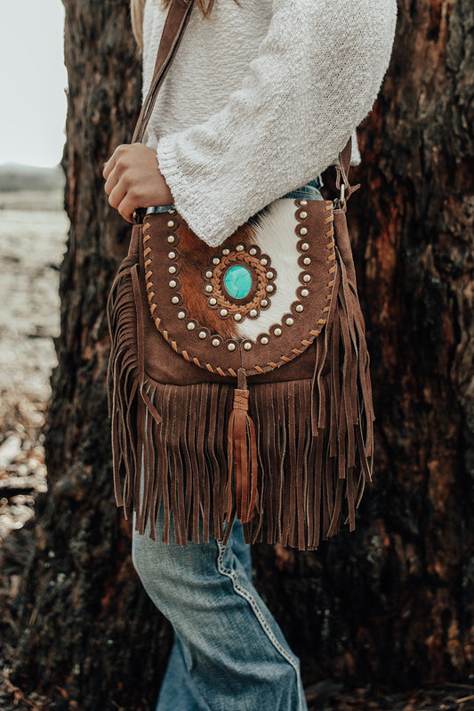 Issy Suede Tassel Bag - Trio Tones
