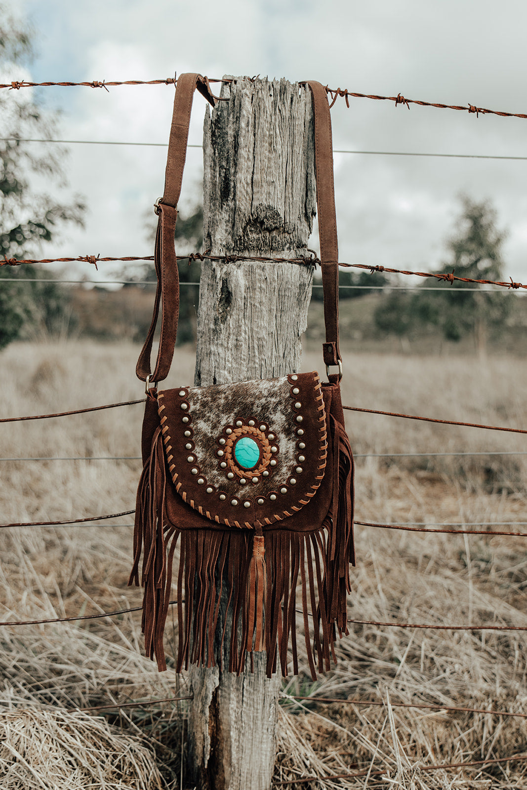 Issy Tassel Bag - Brown Suede