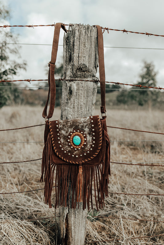 Issy Tassel Bag - Brown Suede