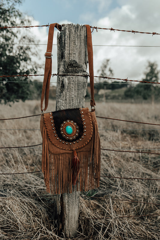 Issy Tassel Bag - Dark Brown/Chesnut Cowhide